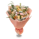 kytice růží, karafiátu a matthiol